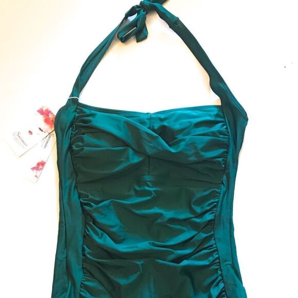 Halter Ruched One-piece Swimsuit  - Picture 2 of 5